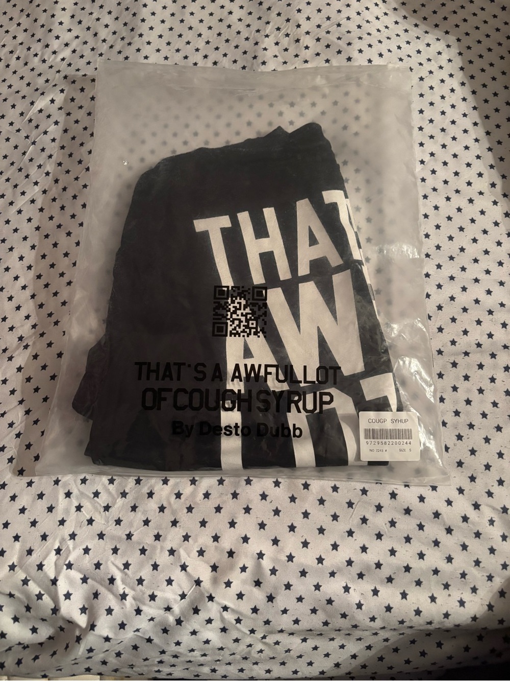 Desto Dubb Men's Black Graphic Tee - 'That's A Awful Lot of Cough Syrup'